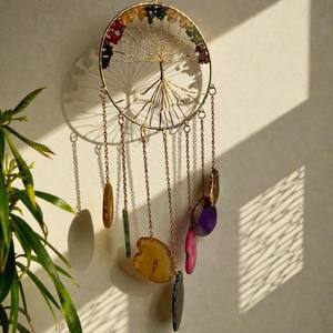 Campana de Viento de Ágata Natural, Cristal Hecho a Mano, Decoración Boho Feng Shui para el Hogar, Adorno para Colgar en la Pared - Product Image 3