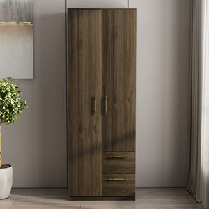 ตู้เสื้อผ้าเมอร์ลิน2ประตูพร้อมลิ้นชักอิสตันบูลรายละเอียดวอลนัททันสมัยกว้างขวางมีสไตล์ยุโรป - Product Image 4