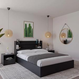 Set di camere da letto moderno 3 pezzi con 2 cassetti e 2 comodini pannello di legno Design per la casa di stoccaggio e organizzazione - Product Image 4