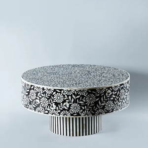 Mesa de centro con incrustaciones de hueso Floral de elegancia atemporal, mesa de elección profesional hecha a mano, decoración de esquina de restaurante y decoración del hogar - Product Image 2