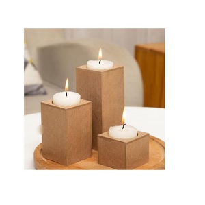 Soporte de vela de Venta caliente con tarro de cera de madera maciza decoración del hogar portavelas para diseño de mesa votivo para decoración de fiesta de cena - Product Image 1