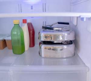 Stackable flat square <b>kettle</b> with stainless steel strainer that fits in the fridge space saving high quality stainless steel - Product Image 6