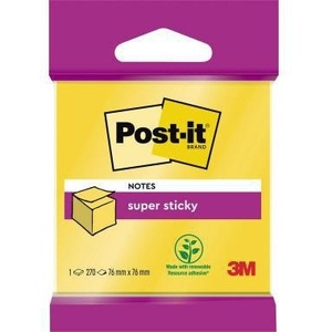 Bloc-notes adhésif super collant Post-it Haftnotizwrfel Ultragelb 76 X 45 X 76 mm 270 feuilles Ultragelb Bloc-notes promotionnel - Product Image 1