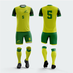 Conjunto de Camiseta y Pantalones Cortos de Fútbol de Alta Calidad, Transpirables y de Secado Rápido, Uniformes con Impresión por Transferencia de Calor, Nombre del Equipo Personalizado en la Parte Delantera - Product Image 1