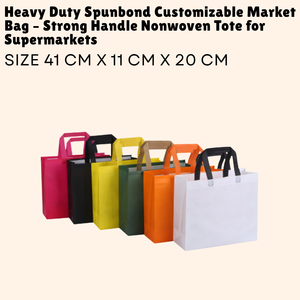 Heavy Duty Spunbond Bolsa de mercado personalizable Mango fuerte Bolso no tejido para supermercados - Product Image 1