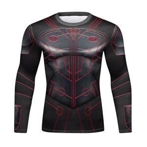 Alta calidad elástico hombres Muay Thai MMA BJJ Jiu Jitsu compresión entrenamiento Fitness Rash Guard Kickboxing ropa tela - Product Image 3