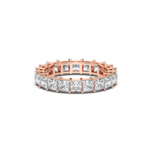 Anillo de banda de eternidad de diamante de corte princesa de moissanita de 4,00 quilates de quilates hecho en oro sólido de 10K,14K,18K - Product Image 1