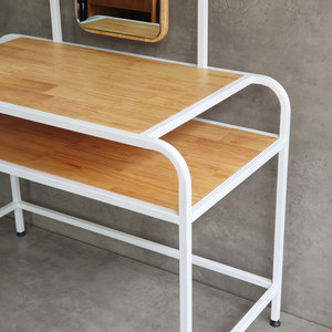 Modern Wood <b>Makeup</b> Vanity <b>Table</b> <b>with</b> <b>Lighted</b> Mirror and Iron Frame Floor Mount Multi-Room Use BTD68060 - Product Image 6