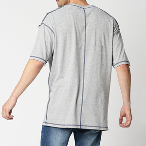 T-shirt de sport en coton pour homme, coupe classique, respirant, manches courtes, tee-shirt de fitness, logo personnalisé, haute qualité, couleurs personnalisées - Product Image 2