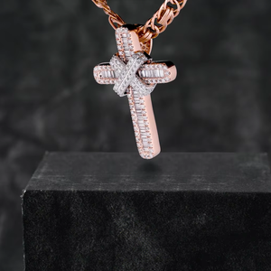Hip Hop Moissanite diamond <b>Cross</b> Pendant Iced Out <b>Necklace</b> VVS Round Custom hip hop Pendant for men women - Product Image 4