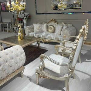 Ensemble de Salon Avant-Garde Français Exquis Regal Touch 3 + 3 + 1 + 1 Canapé <span class=keywords><strong>Table</strong></span> à Manger avec 6 Chaises <span class=keywords><strong>Console</strong></span> <span class=keywords><strong>Table</strong></span> Basse Européenne - Product Image 1