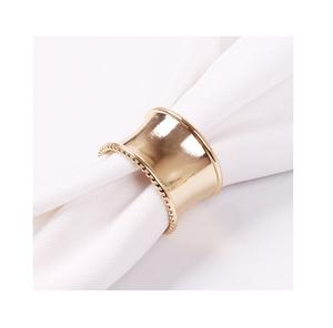 Accessoires de dîner de mariage faits à la main rond de serviette en métal doré pour décoration de table d'anniversaire porte-serviettes - Product Image 2