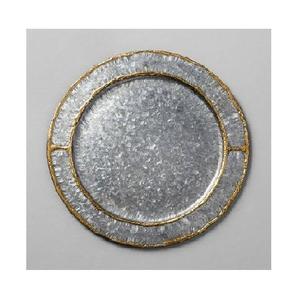Assiette décorative de forme ronde Nouveau design Vaisselle de service faite à la main Assiette et vaisselle Assiettes dorées Plateau rond - Product Image 6