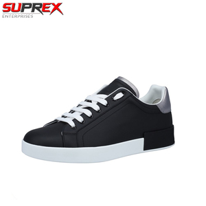 รองเท้าผ้าใบลำลองผู้ชาย Suprex Enterprises รุ่น Portofino สีดำ/เงิน ลายเสือดาว พื้น PU ป้องกันกลิ่น น้ำหนักเบา แบบผูกเชือก - Product Image 4