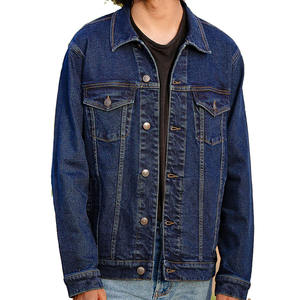 Meilleure vente en gros de veste en jean bleu foncé de grande taille veste en jean pour hommes vestes en jean motard classiques vintage à manches longues - Product Image 1