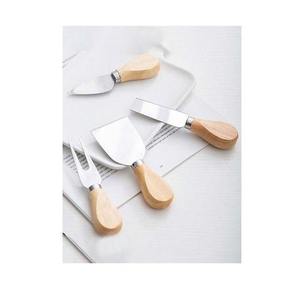 Fourchette en acier inoxydable de haute qualité, ensemble de couteaux à beurre et fromage avec manche en bois, table de cuisine domestique, serveur de gâteaux - Product Image 1