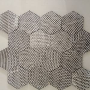 Azulejos decorativos de mosaico de cerámica mate PVD oro rosa hexagonal de 73mm para paredes y suelos de baño de 260X300MM áreas de recepción - Product Image 4