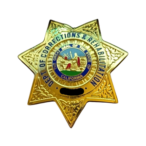 Badge personnalisé brodé CDC/R avec aimant ou épingle de sûreté - Décoration en cuivre et sequins PU - Product Image 1