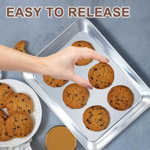 Plaque de cuisson en acier inoxydable en métal pour cuisson au four, pain, gâteaux, biscuits, BBQ - Product Image 5