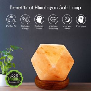 Sian Enterprises Meilleure lampe en forme de diamant de sel de l'Himalaya-sculptée pour la décoration de la maison Détendez-vous et rechargez avec une lueur apaisante - Product Image 5
