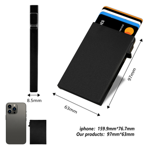 Kim Loại Thủ Công Tối Giản Chủ Thẻ Nhôm Tự Động Pop-up Chủ Thẻ Tín Dụng Tiền Clip - Product Image 3