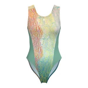 Traje de baño de competición de una pieza Pro Openback Aerial Seafoam para mujer - Product Image 3