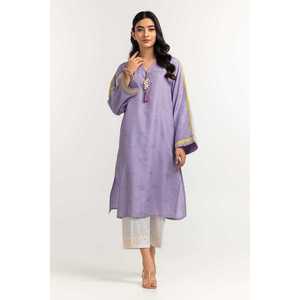 Camisa Bordada con Estampado Floral Otoñal para Mujer, Color Morado, Talla XL, Largo, Jacquard, Poliéster, Organza, Chifón, Lino, ODM - Product Image 2