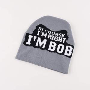 หมวกบีนนี่อะคริลิคแจ็คการ์ดปักลายตัวอักษรทรงสูงใส่ได้ง่ายปรับขนาดได้ตามต้องการสำหรับฤดูหนาว - Product Image 3