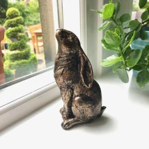 Figurine de lapin en Bronze grandeur nature Sculpture de jardin Article de décoration pour la maison en plein air Grand lapin Fait à la main Figure de lapin de Pâques vintage - Product Image 5