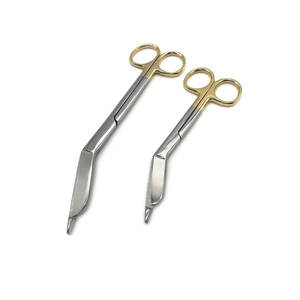 Tijeras para Vendajes Quirúrgicos con Mango Dorado, Tijeras para Vendajes Lister de Acero Inoxidable, Tijeras Médicas para Apósitos de Trauma - Product Image 1