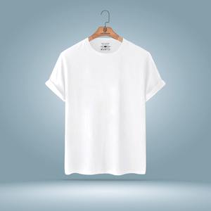 Camiseta de gran tamaño de algodón orgánico 100% liso con estilo para hombre, camisetas de talla grande de alta calidad de manga corta blancas informales cómodas - Product Image 1