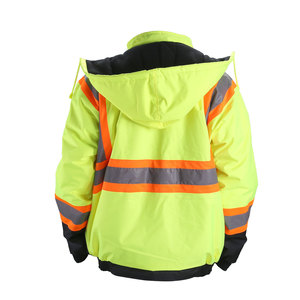 Chaqueta de Invierno Polar de clase 3 de alta visibilidad, ropa de trabajo impermeable Oxford con característica de seguridad reflectante de alta visibilidad - Product Image 4