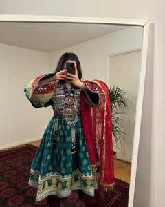 Nouveautés Respirant Vintage Style Afghani Brodé Volants Patchwork Conception Femmes Fête De Mariage Porter Des Robes De Grande Taille - Product Image 4