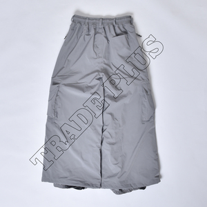 Pantalones de nieve de carga holgados impermeables grises OEM con cintura ajustable con mosca delantera dobladillo ceñido y calor con forro polar - Product Image 2
