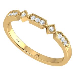 Anillo de Lujo con Diseño Valoura para Mujer, Oro de 14K y 11 Diamantes Naturales |   0.10Ctw - Product Image 1