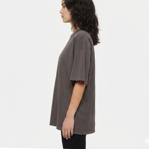 Camiseta de Cuello Redondo Extra Grande para Mujer, Corte Holgado, Color Sólido, 100% Algodón Jersey, Manga Corta, Largo Regular, para Todas las Temporadas - Product Image 4