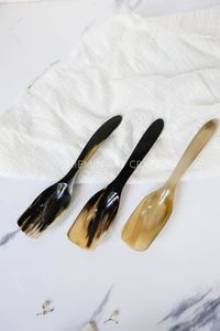 Cuchara de cuerno Cubiertos Cucharas de cuerno de búfalo de madera esencial para café Té de la tarde y ensalada Mejore su experiencia de bebidas y comidas - Product Image 4