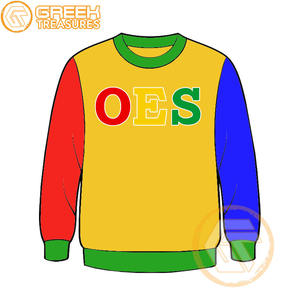 Orden personalizada de la estrella del Este Sudadera bordada de lana de algodón Suéter de alta calidad Ropa griega OES Sudaderas - Product Image 3