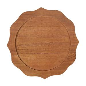 Plaque de chargeur ronde en bois massif d'acacia de vente chaude pour l'utilisation de restaurant plaque de chargeur en bois alimentaire lavable taille personnalisée - Product Image 1