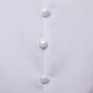 Blusa de algodón para mujer manga corta cuello en V encaje gasa delgada corsé camisa Tops - Product Image 5