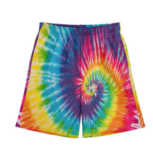 Shorts décontractés pour hommes à la mode, à taille élastique, 100% coton, séchage rapide, tie-dye, pour adultes - Product Image 1