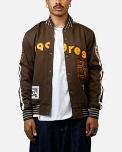 Vente en gros nouvelle veste universitaire à la mode pour hommes col côtelé bouton et fermeture Letterman College Baseball Bomber Varsity Jacket - Product Image 3