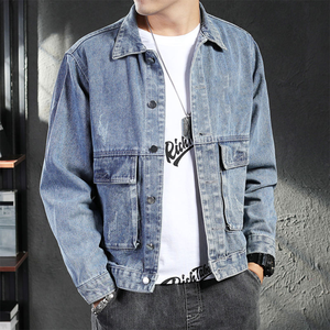 Chaqueta Vaquera de Mezclilla con Lavado Ácido de Alta Calidad, Chaqueta de Diseñador con Logotipo Personalizado, Chaqueta Vaquera Vintage con Botones y Estampado para Hombre - Product Image 2