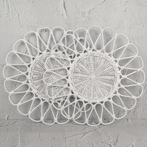 Handwoven Rattan Flower-Shaped <b>Placemat</b> / Decorative Natural <b>Wicker</b> Table Mat for Dining Room and Home Decor - Product Image 5