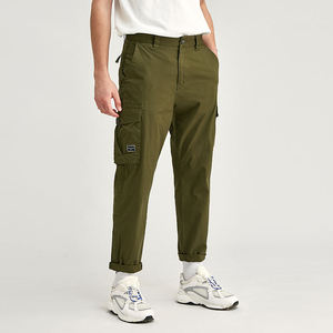 Pantalon cargo pour homme avec logo personnalisé, en coton peigné, twill épais, coupe décontractée élégante, pour le travail au bureau, avec poches latérales droites - Product Image 4