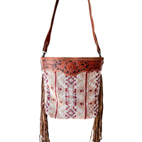 Sac bandoulière géométrique en cuir tressé style western pour femme, avec fermeture éclair, tendance, portable, vintage, élégant, luxueux, confortable et durable