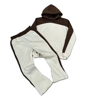 Ensemble sweat-shirt et pantalon de survêtement unisexe tendance Y2K avec broderie personnalisée OEM, style streetwear hip-hop américain en coton pour homme
