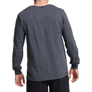 Camisetas de hombre de talla grande a la moda al por mayor personalizadas 100% algodón de alta calidad con mangas completas y colores sólidos - Product Image 4