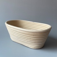 Paniers à pain ovales en rotin naturel avec doublure en tissu, ensemble de tissus, accessoires de cuisson, outils de cuisine