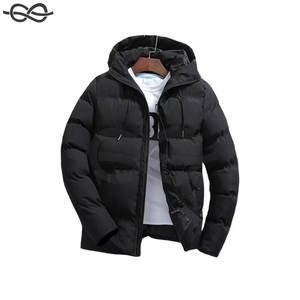 Abrigo de invierno para hombre, ropa de abrigo de manga larga con cremallera completa, chaqueta acolchada de plumón de color sólido, ropa de invierno cálida y elegante en rojo vino 4XL - Product Image 3